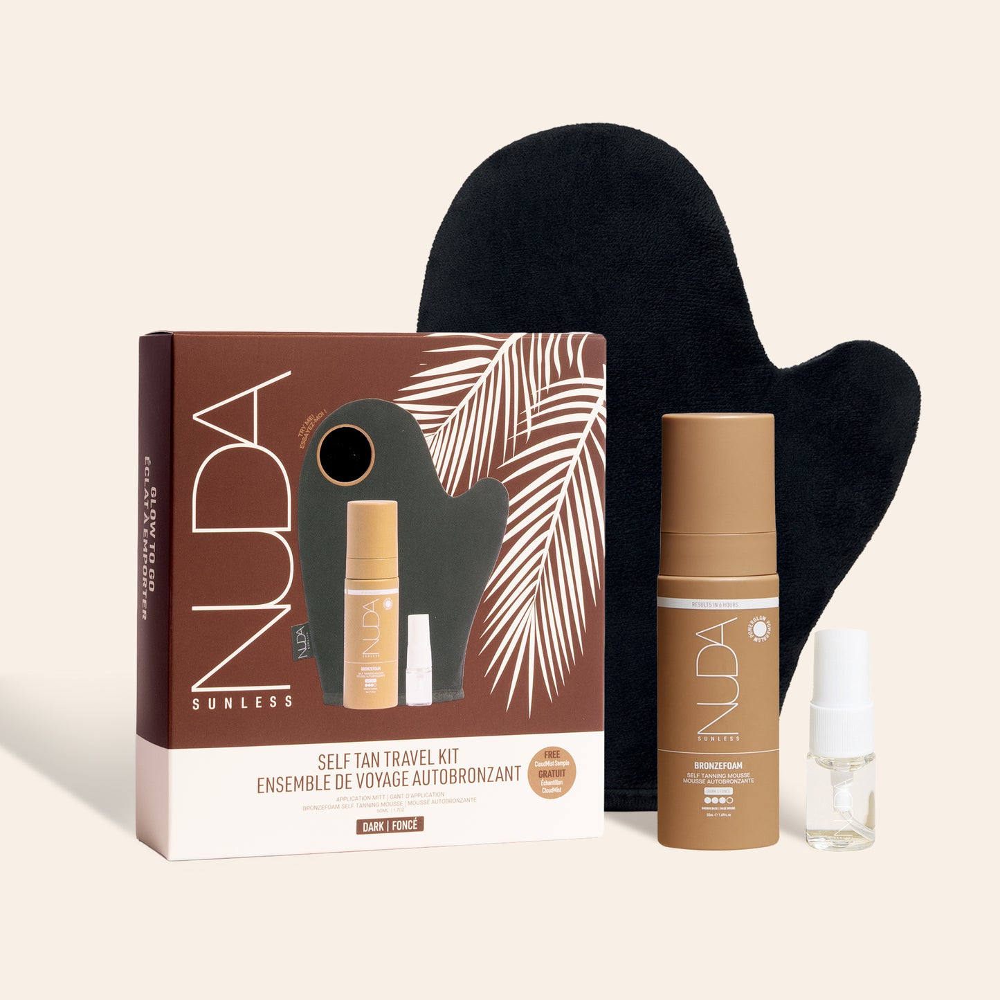 Ensemble de voyage autobronzant