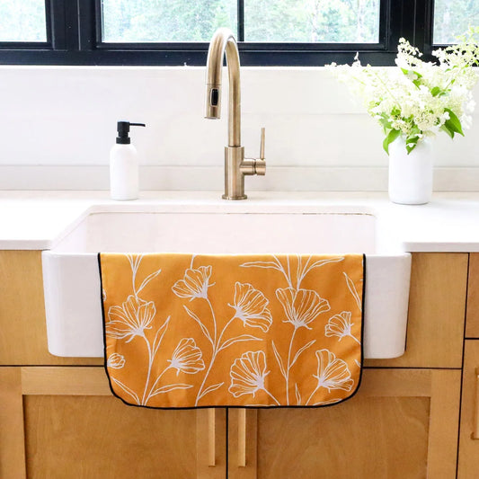 Linge à vaisselle en microfibre – Fleur jaune