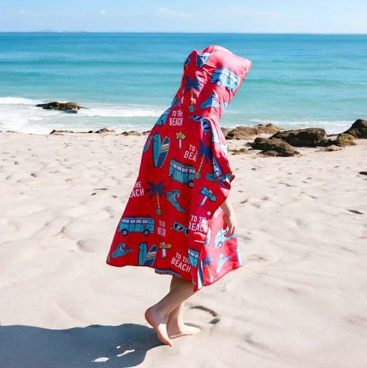 Poncho en microfibre pour enfant – À la plage